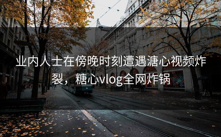 业内人士在傍晚时刻遭遇溏心视频炸裂，糖心vlog全网炸锅