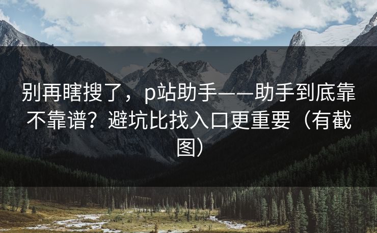 别再瞎搜了，p站助手——助手到底靠不靠谱？避坑比找入口更重要（有截图）